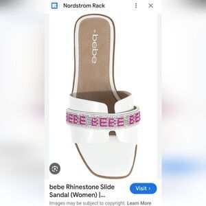 Bebe Rhinestone Slide Sandals Size 8